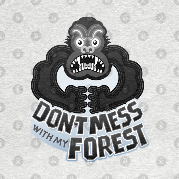 Furious black gorilla warning about not messing with his forest by zooco